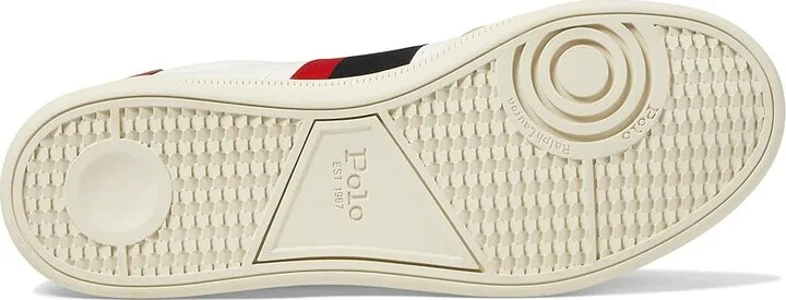 Polo Ralph Lauren Htr Aera Men's Shoes Milkshake/Black/Red : 11 D - Medium, Leather/Rubber/Suede - Image 3