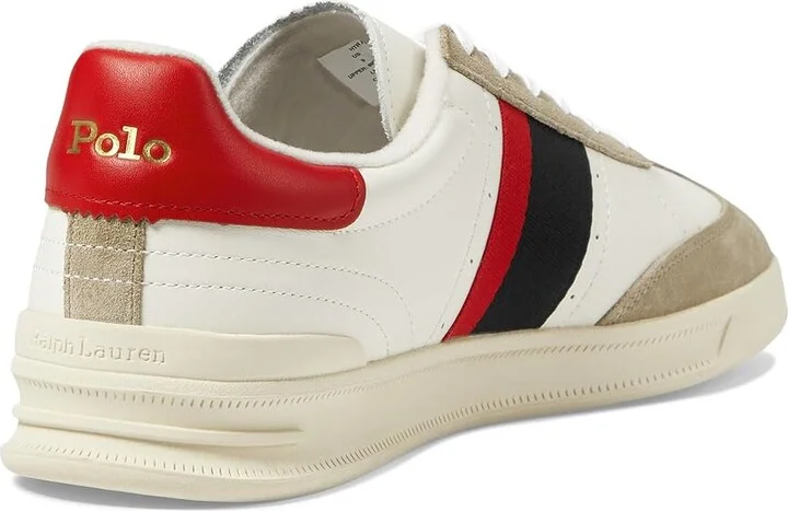 Polo Ralph Lauren Htr Aera Men's Shoes Milkshake/Black/Red : 11 D - Medium, Leather/Rubber/Suede - Image 4