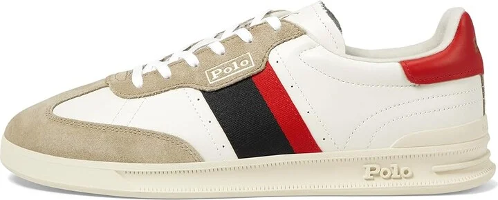 Polo Ralph Lauren Htr Aera Men's Shoes Milkshake/Black/Red : 11 D - Medium, Leather/Rubber/Suede - Image 6