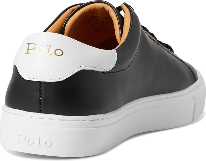 Polo Ralph Lauren Jermain Sneakerss Men's Shoes Black : 10 D - Medium, Leather - Image 4