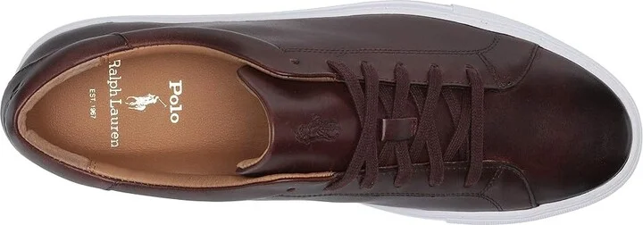 Polo Ralph Lauren Jermain Sneakerss Men's Shoes Polo Brown Dress Calf Leather : 7 D - Medium - Image 3