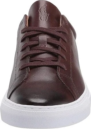 Polo Ralph Lauren Jermain Sneakerss Men's Shoes Polo Brown Dress Calf Leather : 7 D - Medium - Image 6