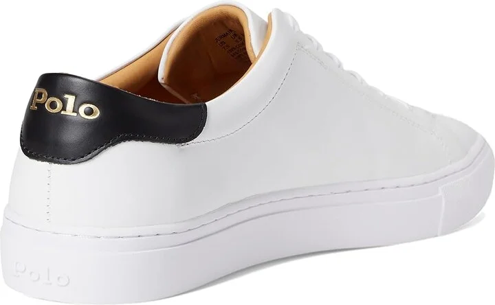 Polo Ralph Lauren Jermain Sneakerss Men's Shoes White : 13 D - Medium, Leather - Image 4