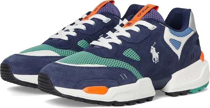 Polo Ralph Lauren Jogger Suede Mesh Sneaker Men's Shoes Head of Charles Color-Block : 11.5 D - Medium, Leather/Textile