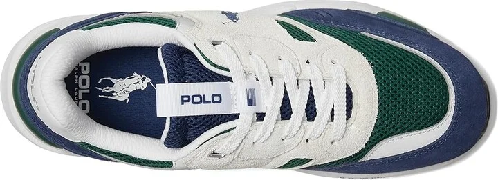 Polo Ralph Lauren Jogger Suede Mesh Sneaker Men's Shoes Navy/Bianco/Green : 10.5 D - Medium, Leather/Textile - Image 2