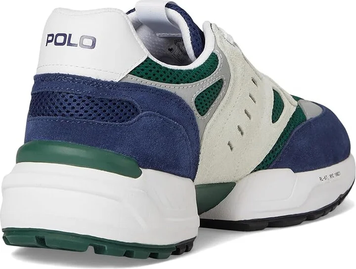 Polo Ralph Lauren Jogger Suede Mesh Sneaker Men's Shoes Navy/Bianco/Green : 10.5 D - Medium, Leather/Textile - Image 4