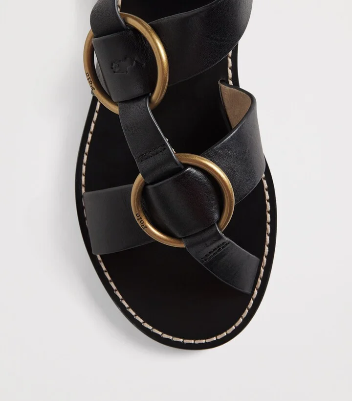 Polo Ralph Lauren Leather Double O-Ring Sandals - Image 4