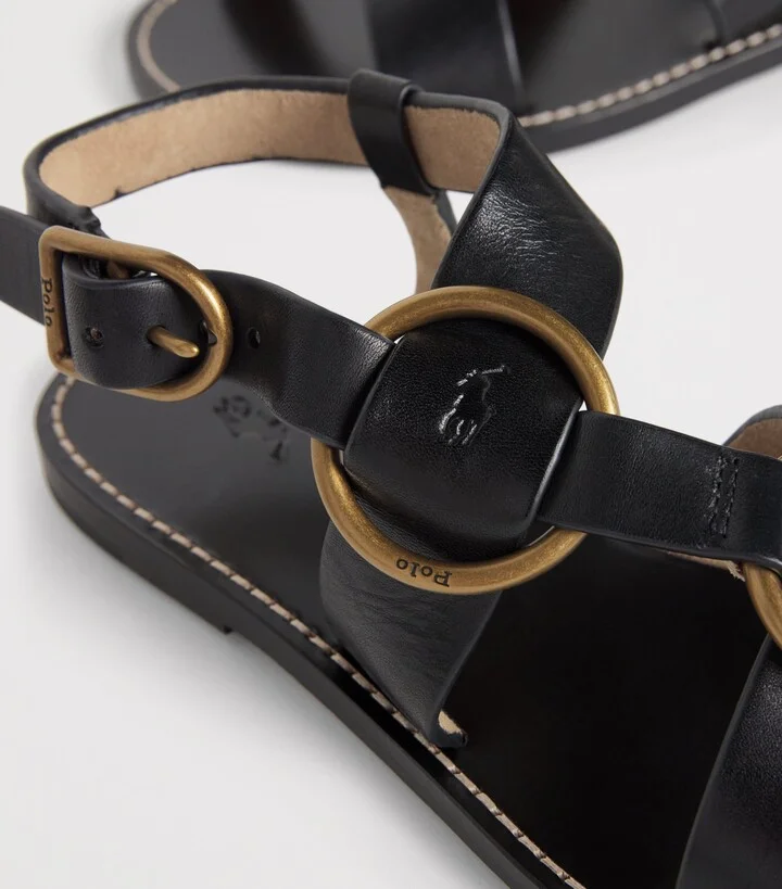 Polo Ralph Lauren Leather Double O-Ring Sandals - Image 5