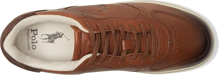 Polo Ralph Lauren Master Court Brogue Men's Shoes Tan : 7.5 D - Medium, Leather - Image 2