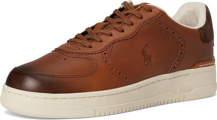 Polo Ralph Lauren Master Court Brogue Men's Shoes Tan : 7.5 D - Medium, Leather - Image 5