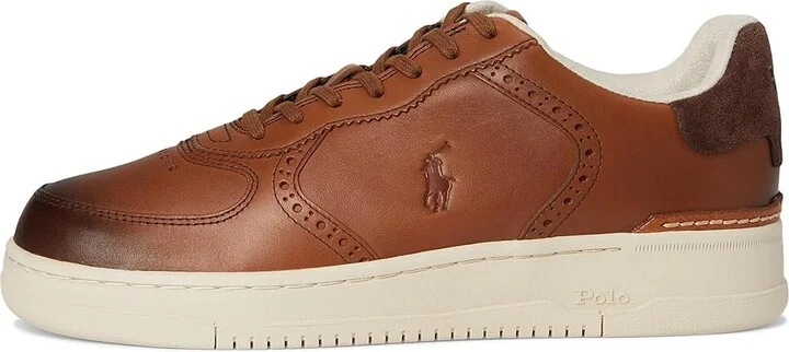 Polo Ralph Lauren Master Court Brogue Men's Shoes Tan : 7.5 D - Medium, Leather - Image 6