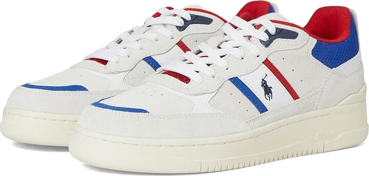 Polo Ralph Lauren Master Sport 125 Men's Shoes Bianco/Royal/Red : 7.5 D - Medium, Leather/Suede