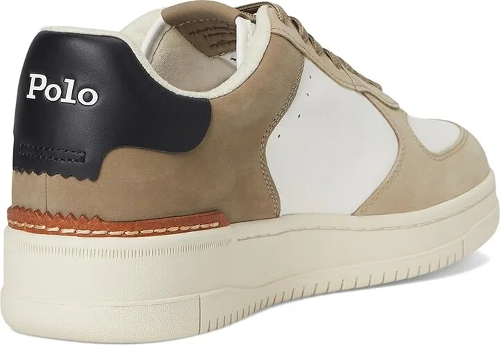 Polo Ralph Lauren Masters Court Nubuck Leather Sneakers Men's Shoes Deckwash White/Tonal Milkshake : 13 D - Medium - Image 4