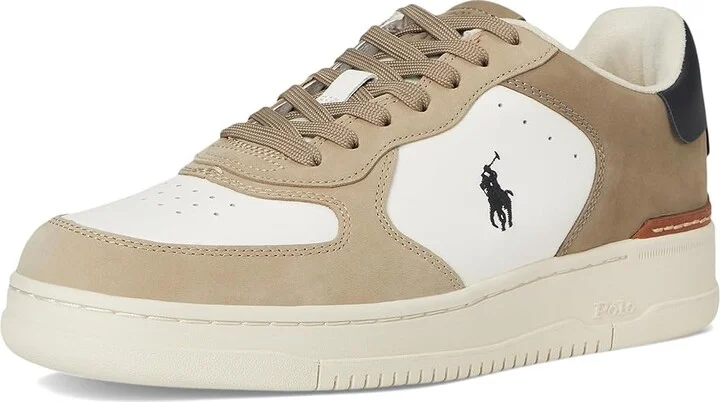 Polo Ralph Lauren Masters Court Nubuck Leather Sneakers Men's Shoes Deckwash White/Tonal Milkshake : 13 D - Medium - Image 5