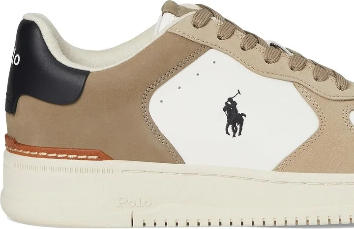 Polo Ralph Lauren Masters Court Nubuck Leather Sneakers Men's Shoes Deckwash White/Tonal Milkshake : 13 D - Medium - Image 7
