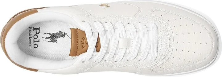 Polo Ralph Lauren Masters CRT Men's Shoes Deckwash White/Tan PP : 10.5 D - Medium, Leather - Image 2