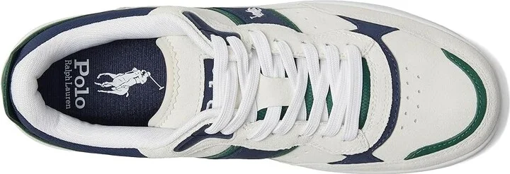 Polo Ralph Lauren Masters Sport Leather-suede Sneaker Men's Shoes Bianco/Navy/Green : 10.5 D - Medium, Canvas/Leather - Image 2