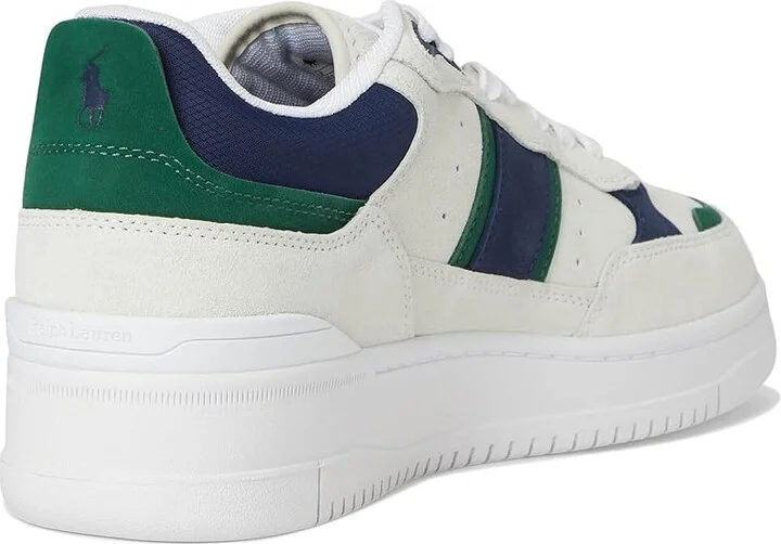 Polo Ralph Lauren Masters Sport Leather-suede Sneaker Men's Shoes Bianco/Navy/Green : 10.5 D - Medium, Canvas/Leather - Image 4