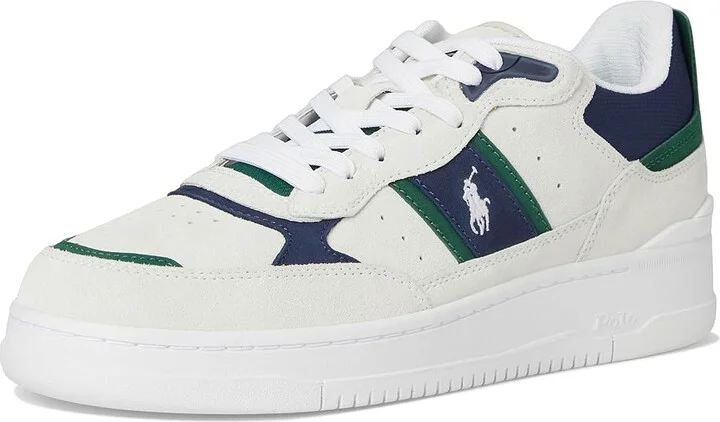 Polo Ralph Lauren Masters Sport Leather-suede Sneaker Men's Shoes Bianco/Navy/Green : 10.5 D - Medium, Canvas/Leather - Image 5