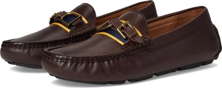 POLO RALPH LAUREN Men Anders Leather Driver Dark Brown 13 Medium