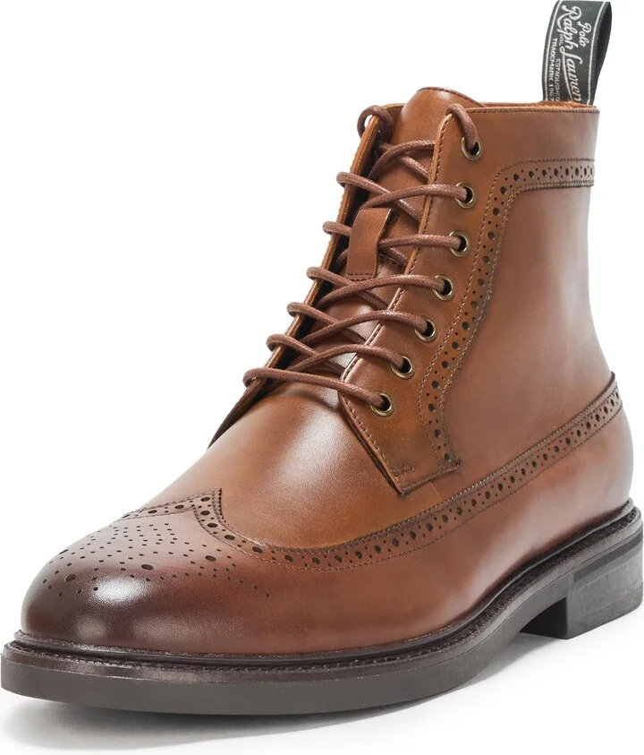 Polo Ralph Lauren Men's Asher Leather Wingtip Boot Ankle