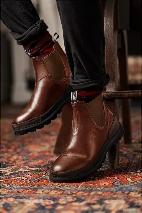 Polo Ralph Lauren Oslo Chelsea Boot Men's Shoes Peanut : 10 D - Medium, Leather - Image 4