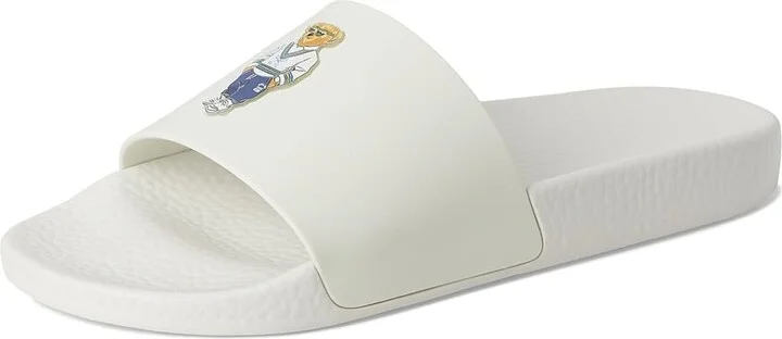 Polo Ralph Lauren Polo Bear Slide Men's Wedge Shoes Heritage Bear - Deckwash White : 14 D - Medium, Synthetic - Image 5
