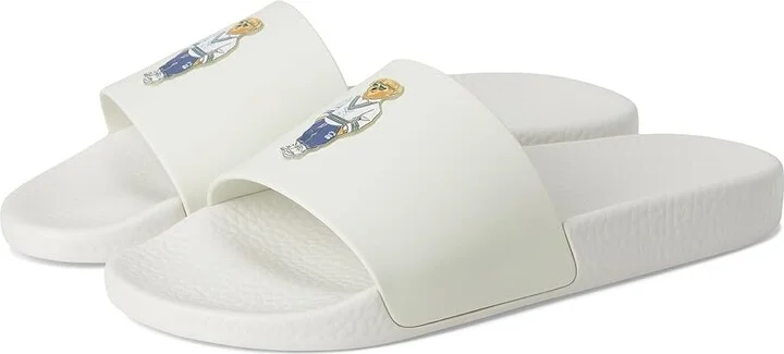 Polo Ralph Lauren Polo Bear Slide Men's Wedge Shoes Heritage Bear - Deckwash White : 14 D - Medium, Synthetic