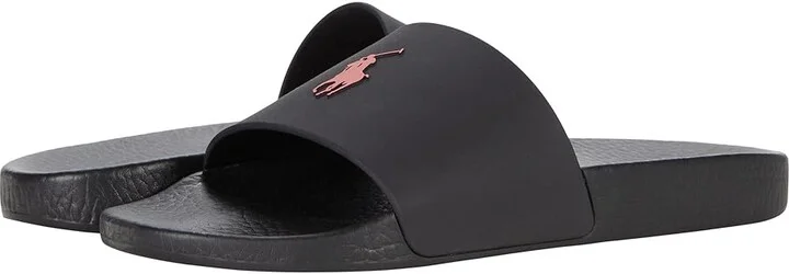 Polo Ralph Lauren Polo Slide Sandal Men's Shoes Black/Red : 16 D - Medium, Synthetic