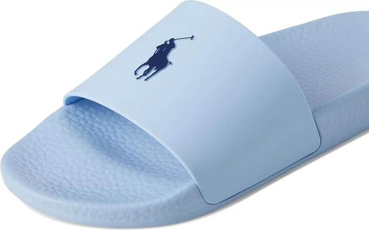 Polo Ralph Lauren Signature Pony Slide Men's Wedge Shoes Bluebell : 14 D - Medium, Synthetic - Image 7