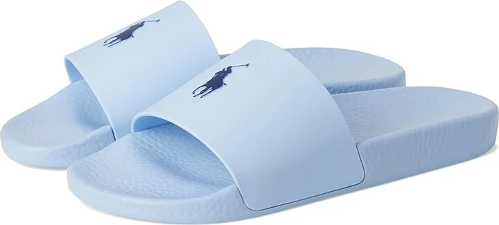 Polo Ralph Lauren Signature Pony Slide Men's Wedge Shoes Bluebell : 14 D - Medium, Synthetic