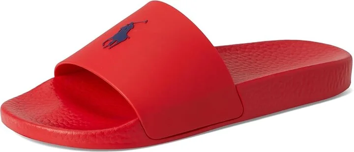 Polo Ralph Lauren Signature Pony Slide Men's Wedge Shoes RL 2000 Red : 14 D - Medium, Synthetic - Image 5