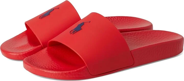 Polo Ralph Lauren Signature Pony Slide Men's Wedge Shoes RL 2000 Red : 14 D - Medium, Synthetic