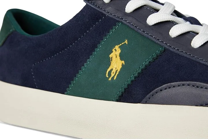 Polo Ralph Lauren Suede Leather-Sayer Sport-Sneakers-Low Top Lace Men's Shoes Navy/Forest : 9.5 D - Medium, Leather/Suede - Image 7