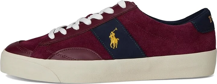 Polo Ralph Lauren Suede Leather-Sayer Sport-Sneakers-Low Top Lace Men's Shoes Wine/Navy : 12 D - Medium, Leather/Suede - Image 6