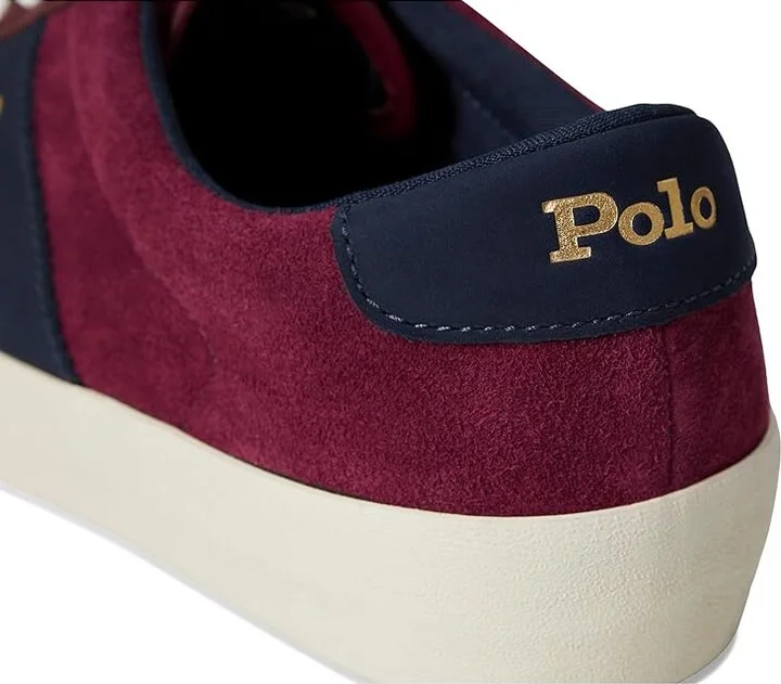 Polo Ralph Lauren Suede Leather-Sayer Sport-Sneakers-Low Top Lace Men's Shoes Wine/Navy : 12 D - Medium, Leather/Suede - Image 7