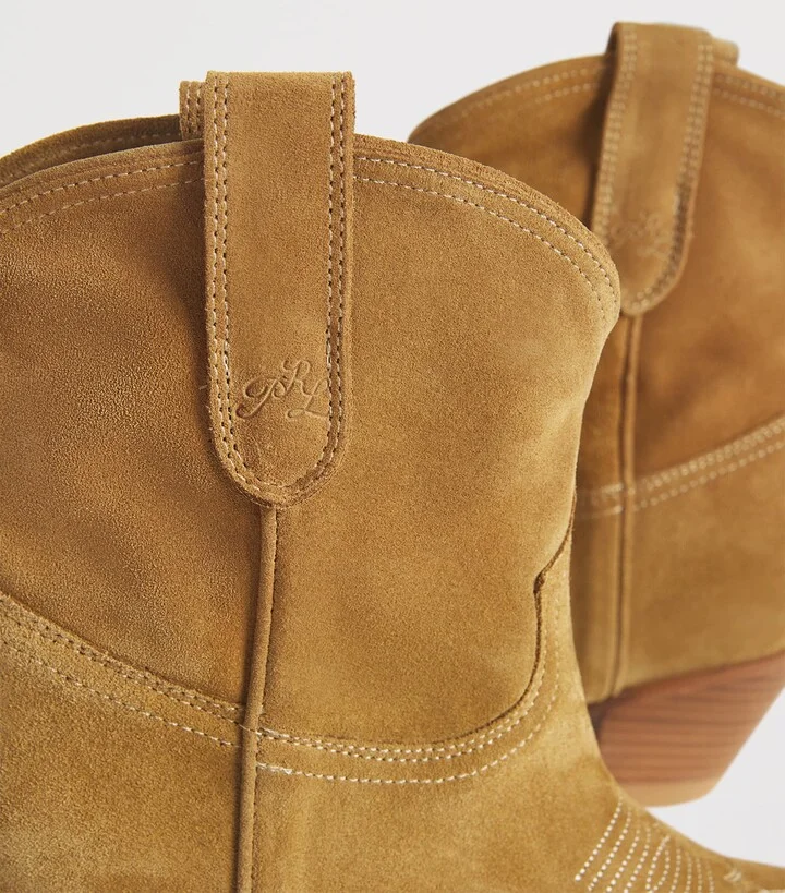 Polo Ralph Lauren Suede Western Ankle Boots 55 - Image 5