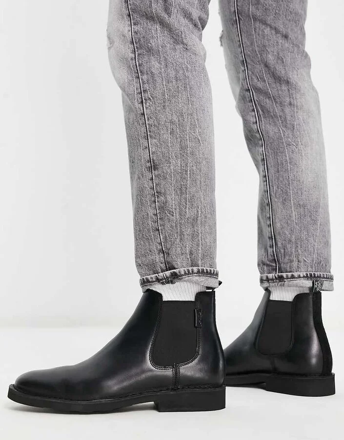 Polo Ralph Lauren Talan leather Chelsea boots in black - Image 2