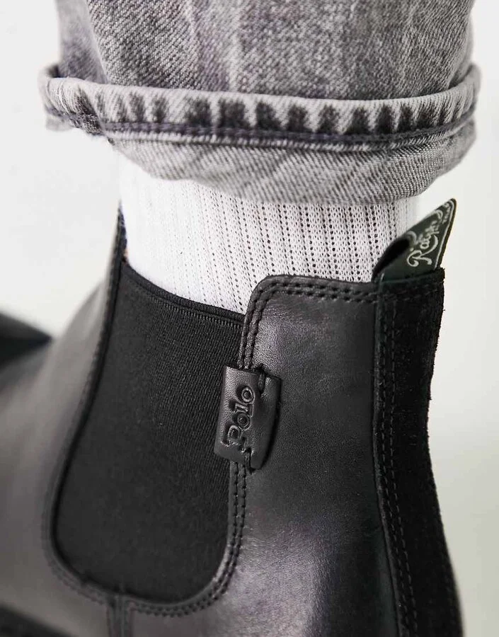 Polo Ralph Lauren Talan leather Chelsea boots in black - Image 3