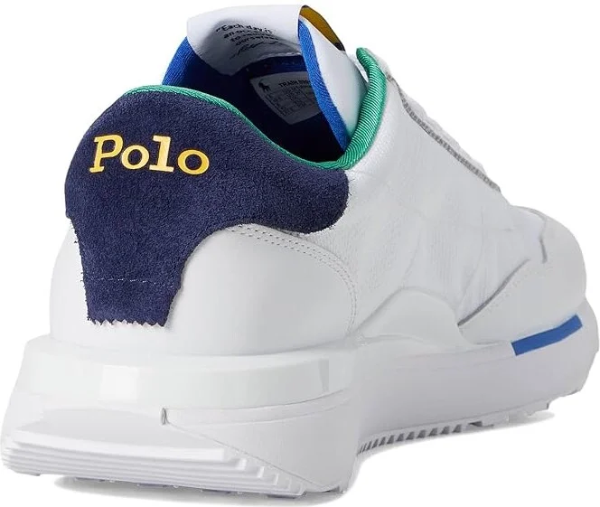 Polo Ralph Lauren Train 89 Men's Shoes White/Multi : 10 D - Medium, Leather/Suede/Wool - Image 4