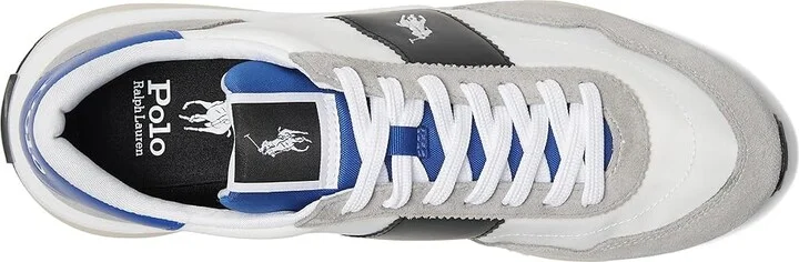 Polo Ralph Lauren Train 89 PP Men's Shoes Soft Grey/Black/Royal : 10 D - Medium, Leather - Image 2