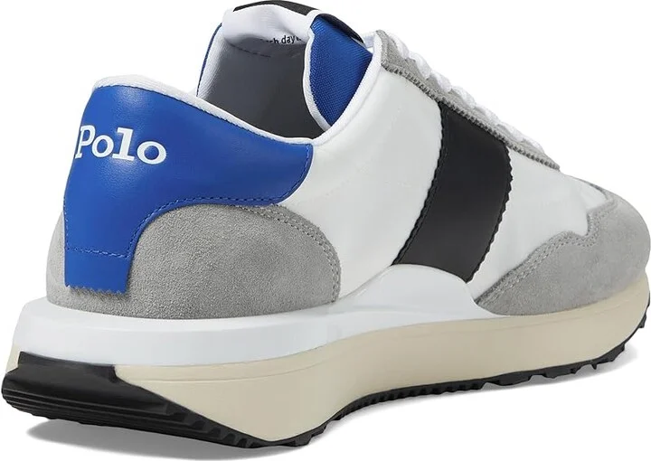 Polo Ralph Lauren Train 89 PP Men's Shoes Soft Grey/Black/Royal : 10 D - Medium, Leather - Image 4