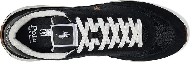 Polo Ralph Lauren Train 89 Suede-Paneled Sneakers Men's Shoes Black/Multi Pp : 9 D - Medium - Image 2