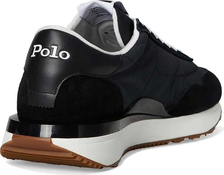 Polo Ralph Lauren Train 89 Suede-Paneled Sneakers Men's Shoes Black/Multi Pp : 9 D - Medium - Image 4