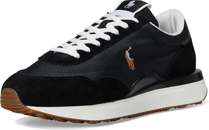 Polo Ralph Lauren Train 89 Suede-Paneled Sneakers Men's Shoes Black/Multi Pp : 9 D - Medium - Image 5