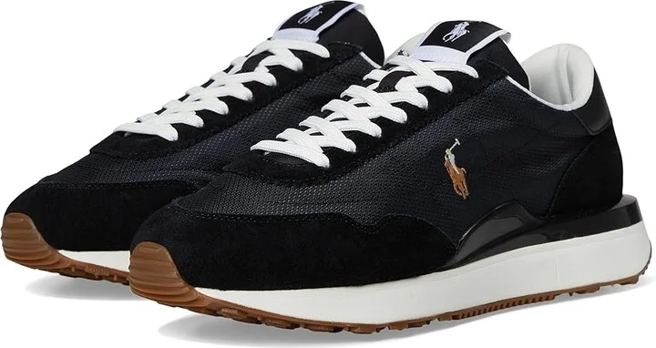 Polo Ralph Lauren Train 89 Suede-Paneled Sneakers Men's Shoes Black/Multi Pp : 9 D - Medium