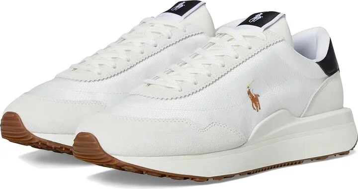 Polo Ralph Lauren Train 89 Suede-Paneled Sneakers Men's Shoes Deckwash White/Multi Pp : 12 D - Medium