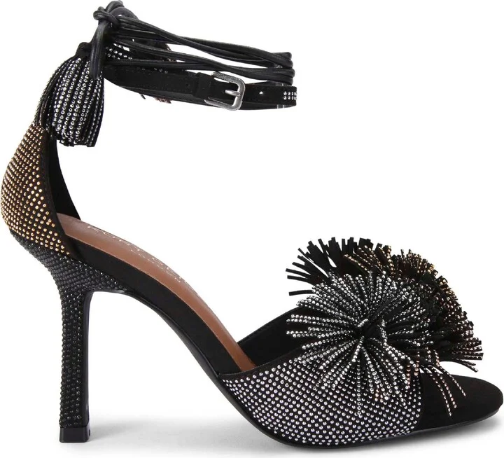Pompom Ankle Strap Sandal