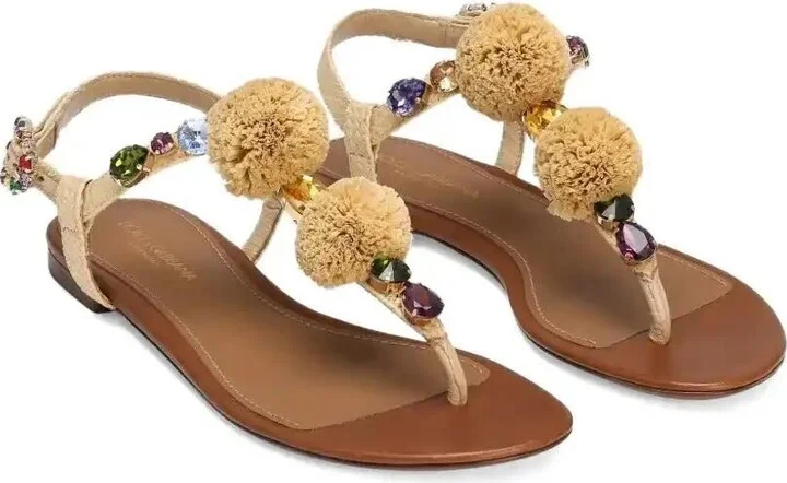 Pompom-Detail Sandals - Image 2