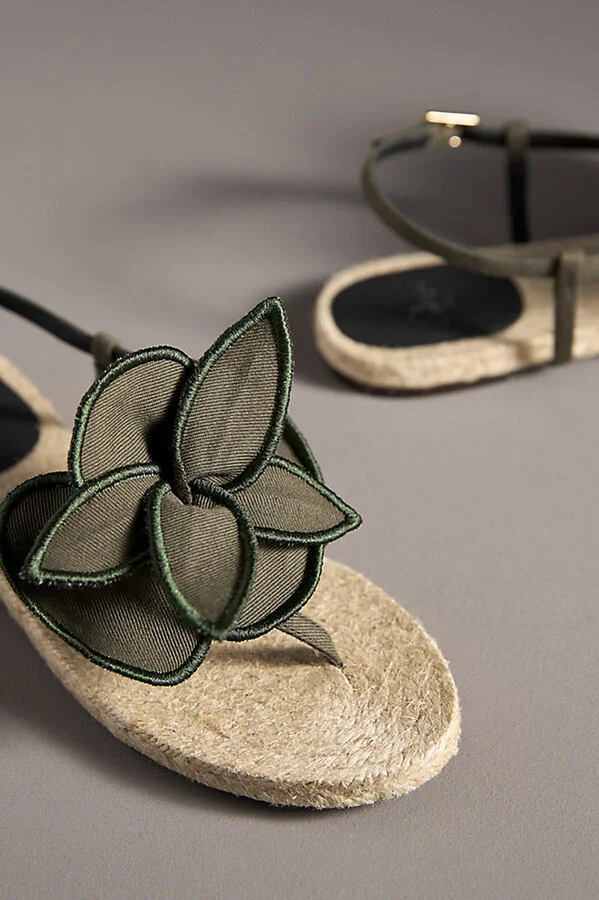 Poncha 3D Floral Thong Espadrille Sandals - Image 3